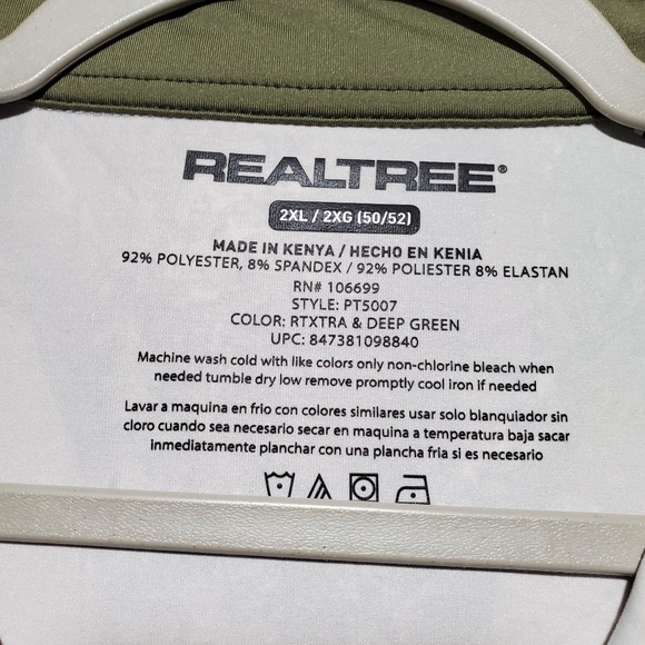 RealTree Xtra Longsleeve 2XL Green Camouflage Mens 1/4 Zip Scent Factor PT 5007 - Picture 8 of 10